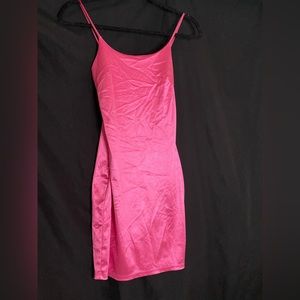 Hot pink mini bodycon dress